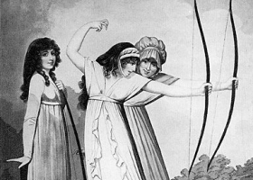 Archers, engraved after a drawing by Adam Buck,1799 (Detail). (Source: Wikimedia Commons) Archers, engraved after a drawing by Adam Buck,1799 (Detail). (Source: Wikimedia Commons)
