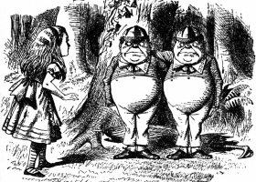 Tweedledee and Tweedledum, John Tenniel, an illustration for ‘Through the Looking-Glass’ by Lewis Carroll, 1871 Tweedledee and Tweedledum, John Tenniel, an illustration for ‘Through the Looking-Glass’ by Lewis Carroll, 1871