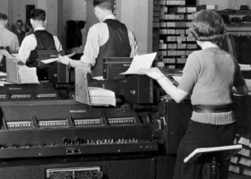 U.S. Social Security Administration early accounting operations in Baltimore circa 1936 (Source: Wikimedia Commons) U.S. Social Security Administration early accounting operations in Baltimore circa 1936 (Source: Wikimedia Commons)