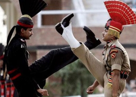 The Wagah border often called the "Berlin wall of Asia", is a ceremonial border on India–Pakistan Border, The Wagah border often called the "Berlin wall of Asia", is a ceremonial border on India–Pakistan Border,