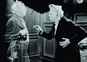 Scrooge played by Reginal Owen and Marley's Ghost by Leo Caroll. Dicken's The Christmas Carol, © 1938 Warner Bros, distributed by MGM Scrooge played by Reginal Owen and Marley's Ghost by Leo Caroll. Dicken's The Christmas Carol, © 1938 Warner Bros, distributed by MGM