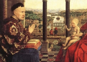 The Virgin of Chancellor Rolin (detail), van Eyck, 1435, Musee du Louvre, Paris. Nicholas Rolin was Chancellor to Philip the Good. The Virgin of Chancellor Rolin (detail), van Eyck, 1435, Musee du Louvre, Paris. Nicholas Rolin was Chancellor to Philip the Good.