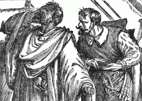 Othello and Iago, illustration from Charles and Mary Lamb, Tales from Shakespeare (Philadelphia: Henry Altemus Company, 1901) (Souce: Wikimedia Commons) Othello and Iago, illustration from Charles and Mary Lamb, Tales from Shakespeare (Philadelphia: Henry Altemus Company, 1901) (Souce: Wikimedia Commons)
