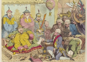 The Reception, by James Gillray, published 1792. Lord Macartney, the first envoy of Great Britain to China, meeting Emperor Qianlong (Source: Wikimedia Commons) The Reception, by James Gillray, published 1792. Lord Macartney, the first envoy of Great Britain to China, meeting Emperor Qianlong (Source: Wikimedia Commons)