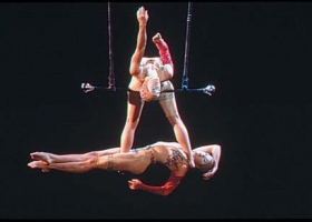The Steben Twins, famous trapeze artists and innovators of the feet-to-feet catching technique (Source: Wikimedia Commons) The Steben Twins, famous trapeze artists and innovators of the feet-to-feet catching technique (Source: Wikimedia Commons)
