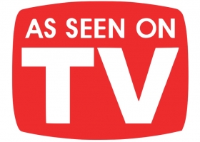 A typical "As seen on TV" logo present on many products in the US (Source: Wikimedia Commons) A typical "As seen on TV" logo present on many products in the US (Source: Wikimedia Commons)