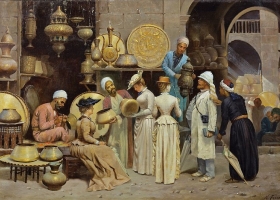 ‘Dans le Souk aux Cuivres’, Nicola Forcella, an Italian painter born before 1868 (Source: Wikimedia Commons) ‘Dans le Souk aux Cuivres’, Nicola Forcella, an Italian painter born before 1868 (Source: Wikimedia Commons)