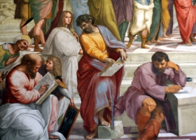 The School of Athens (detail), fresco by Raphael in the Apostolic Chapel, Vatican City The School of Athens (detail), fresco by Raphael in the Apostolic Chapel, Vatican City