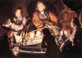 A Philosopher Giving a Lecture on the Orrery, Joseph Wright of Derby, 1766, Courtesy: Derby Museum and Art Gallery A Philosopher Giving a Lecture on the Orrery, Joseph Wright of Derby, 1766, Courtesy: Derby Museum and Art Gallery