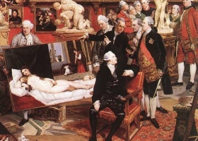 The Tribuna of the Uffizi (detail), Johann Zoffany, circa 1772-1778, The Royal Collection, Windsor Castle The Tribuna of the Uffizi (detail), Johann Zoffany, circa 1772-1778, The Royal Collection, Windsor Castle