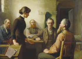 A Meeting of the School Trustees, Robert Harris, 1885 (Courtesy: National Gallery of Canada) A Meeting of the School Trustees, Robert Harris, 1885 (Courtesy: National Gallery of Canada)