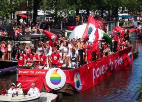 Amsterdam Gay Pride 2013 Vodafone boat (Source: Wikimedia Commons) Amsterdam Gay Pride 2013 Vodafone boat (Source: Wikimedia Commons)