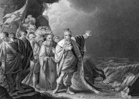 King Canute Reproving His Courtiers, 1848, engraving (Source: Wikimedia Commons) King Canute Reproving His Courtiers, 1848, engraving (Source: Wikimedia Commons)