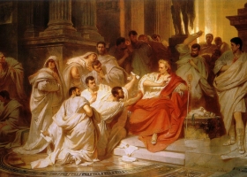 The Death of Caesar, Karl Theodor von Piloty, 1879 (Courtesy: Lower Saxony State Museum, Hannover, Germany) The Death of Caesar, Karl Theodor von Piloty, 1879 (Courtesy: Lower Saxony State Museum, Hannover, Germany)