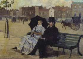 Walter and Alice Greaves on the Embankment, Walter Greaves, c.1880-90 (Courtesy: Tate Britain) Walter and Alice Greaves on the Embankment, Walter Greaves, c.1880-90 (Courtesy: Tate Britain)