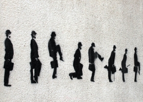 Monty Python's Silly Walk. Graffitti, Porto, Portugal (Source: Wikimedia Commons) Monty Python's Silly Walk. Graffitti, Porto, Portugal (Source: Wikimedia Commons)