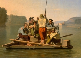 Lighter Relieving a Steamboat Aground, George Caleb Bingham, 1847 (Courtesy: The White House, Washington D.C.) Lighter Relieving a Steamboat Aground, George Caleb Bingham, 1847 (Courtesy: The White House, Washington D.C.)