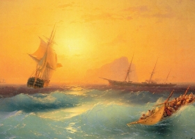 American Shipping off the Rock of Gibraltar, Ivan Aivazovsky, 1873 (Source: Wikimedia Commons) American Shipping off the Rock of Gibraltar, Ivan Aivazovsky, 1873 (Source: Wikimedia Commons)