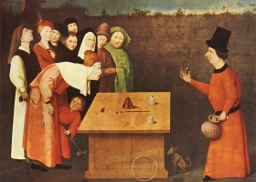 The Conjurer, Hieronymus Bosch, c.1475, Musée Municipal, St. Germain-en-Laye (Source: Wikimedia) The Conjurer, Hieronymus Bosch, c.1475, Musée Municipal, St. Germain-en-Laye (Source: Wikimedia)
