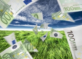 Concept of euro money or cash flow, either positive or negative. Concept of euro money or cash flow, either positive or negative.